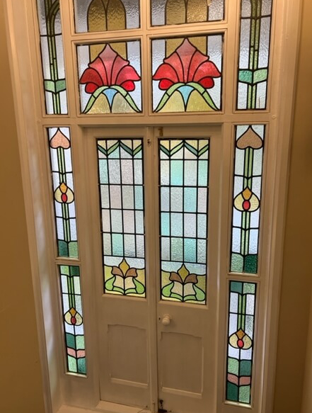 Stained glass door